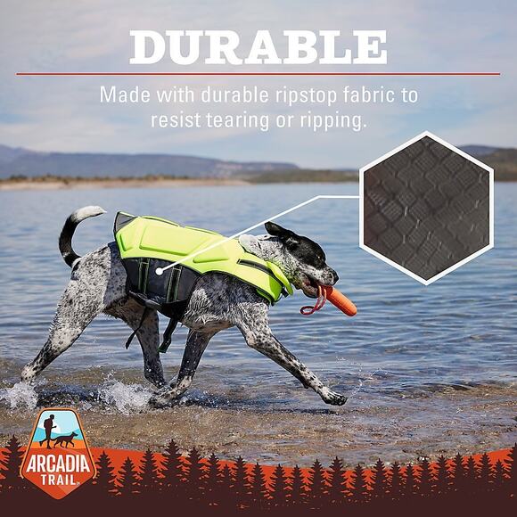 Arcadia Trail High Visibility Swim Life Jacket Dog Harness Size L Vest Orange - Picture 5 of 7